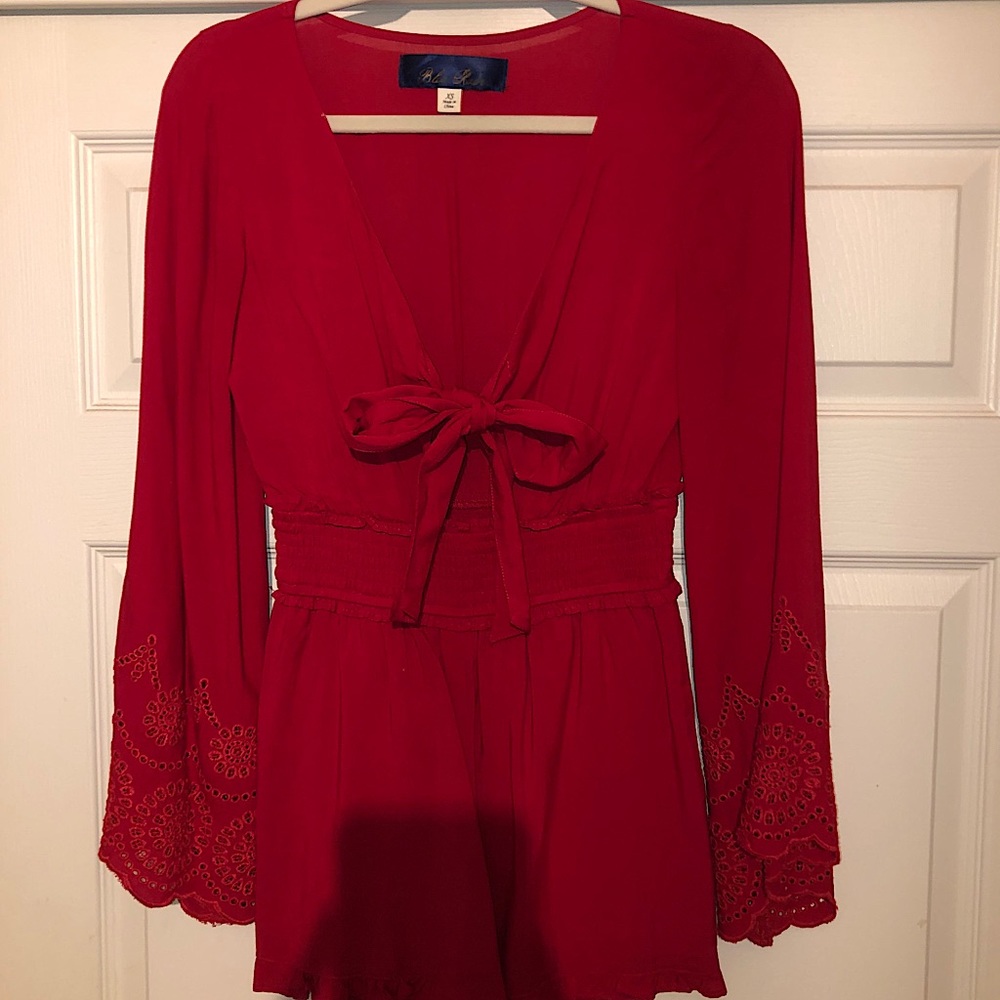 Magenta/Red Longsleeve Romper